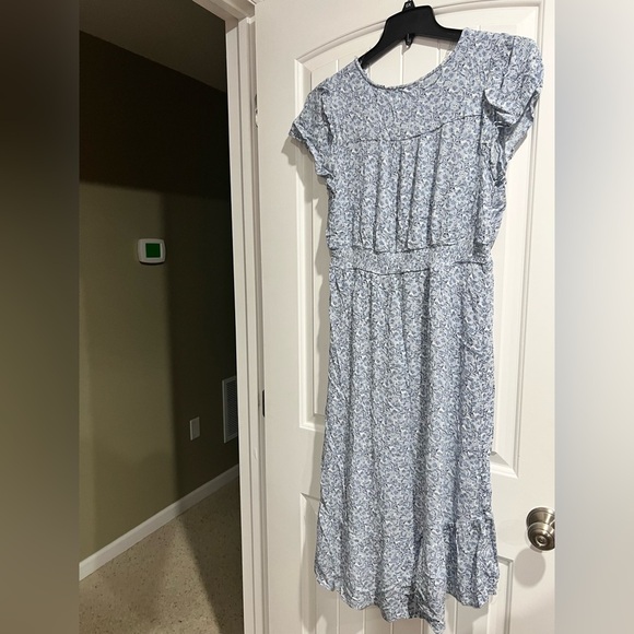 Women’s blue flower floral flowy dress Angels Forever Young sz XL - Picture 2 of 10